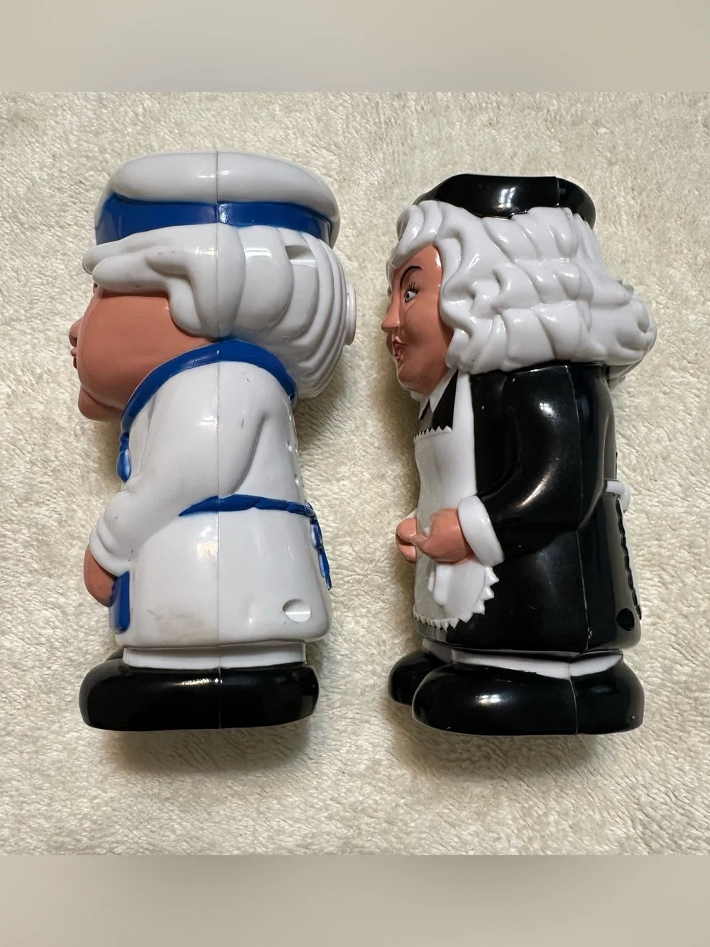 Vintage 90s Novelty Chef and Maid Sound Salt and Pepper Shakers Battery Operated